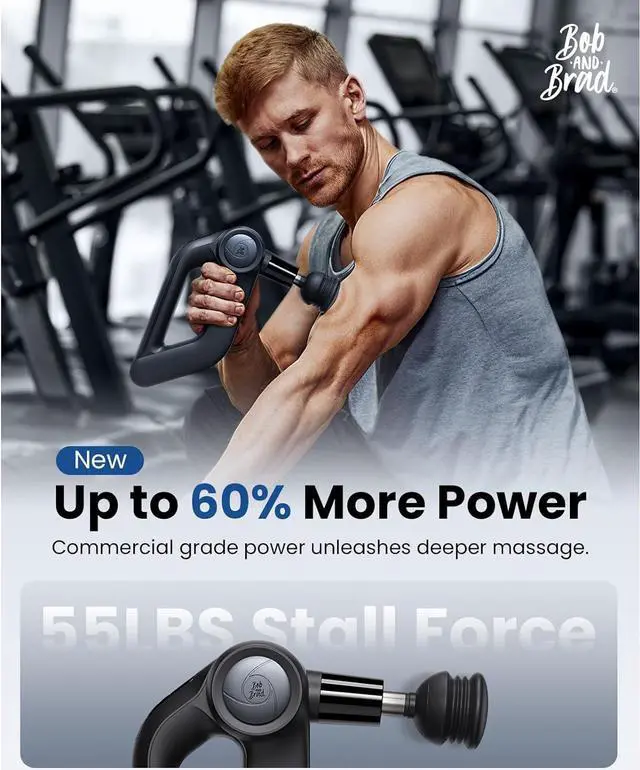Alt view image 3 of 7 - BOB AND BRAD D5 Pro Massage Gun, Powerful Percussion Massage Gun Deep Tissue with Enhanced Power for Athletes Home Gym, Handheld Muscle Massager Gun for Pain Relief & Muscle Therapy