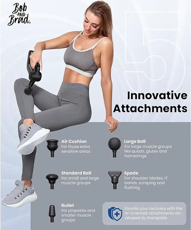 Alt view image 6 of 7 - BOB AND BRAD D5 Pro Massage Gun, Powerful Percussion Massage Gun Deep Tissue with Enhanced Power for Athletes Home Gym, Handheld Muscle Massager Gun for Pain Relief & Muscle Therapy
