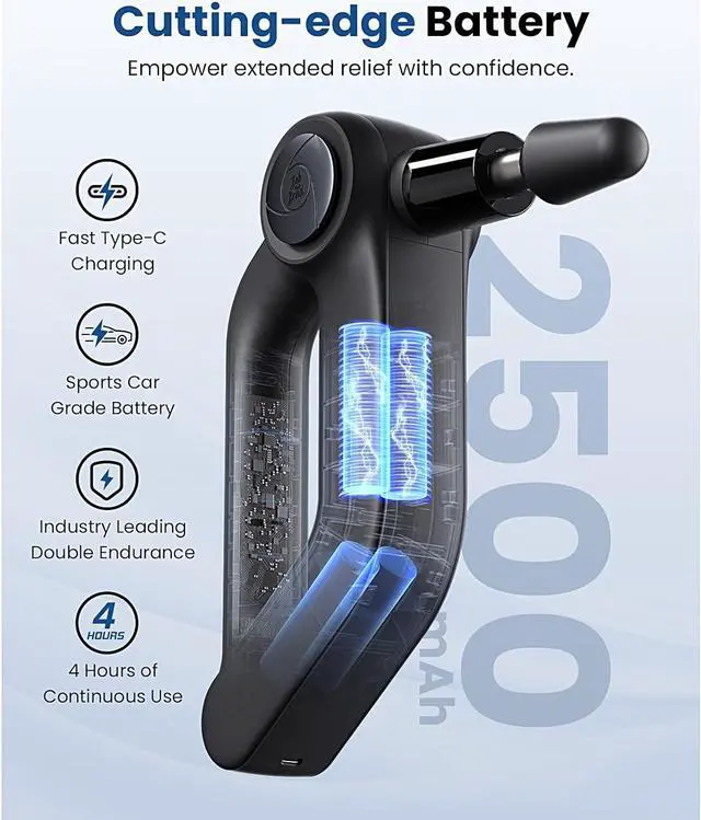 Alt view image 7 of 7 - BOB AND BRAD D5 Pro Massage Gun, Powerful Percussion Massage Gun Deep Tissue with Enhanced Power for Athletes Home Gym, Handheld Muscle Massager Gun for Pain Relief & Muscle Therapy
