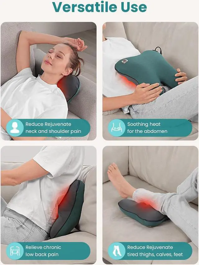 Alt view image 6 of 7 - BOB AND BRAD Back Massager with Heat,for Pain Relief Deep Tissue,Massage Pillow for Full Body