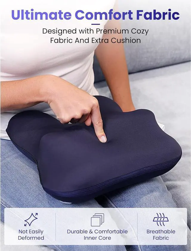 Alt view image 7 of 7 - BOB AND BRAD Back Massager with Heat, Cordless Shiatsu Massagers for Neck and Back, Neck and Shoulder Massager, 3D Kneading Massage Pillow for Muscle Pain Relief, Relaxation Gifts for Women Men