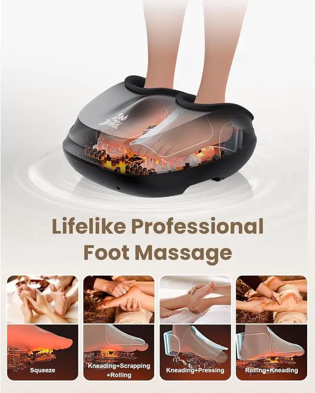 Alt view image 2 of 7 - BOB AND BRAD Lite Foot Massagerwith Heat,Electric Feet Massager Machine Delivers Relief for Tired Muscles,for Men Size 12