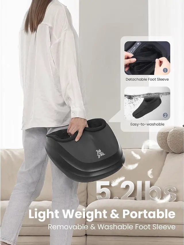 Alt view image 6 of 7 - BOB AND BRAD Lite Foot Massagerwith Heat,Electric Feet Massager Machine Delivers Relief for Tired Muscles,for Men Size 12