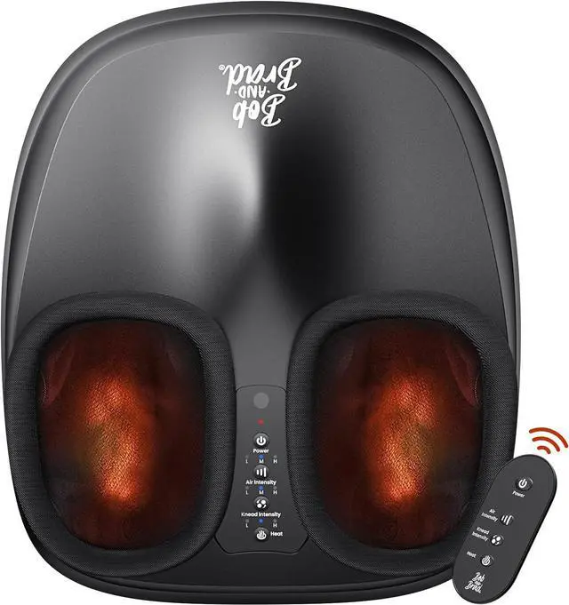 Main image of BOB AND BRAD Lite Foot Massager with Heat and Remote, Electric Feet Massager Machine Delivers Relief for Tired Muscles and Plantar Fasciitis,for Men Size 12
