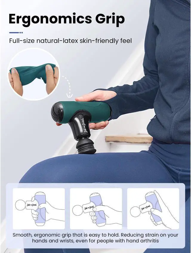 Alt view image 6 of 7 - BOB AND BRAD Q2 Mini Massage Gun,Pocket-Sized Green Muscle Massager with Ultra Small & Quiet Muscle Massage Gun with Carry Case,Pain Relief Quiet Electric Handheld Muscle Massager,FSA and HSA Eligible