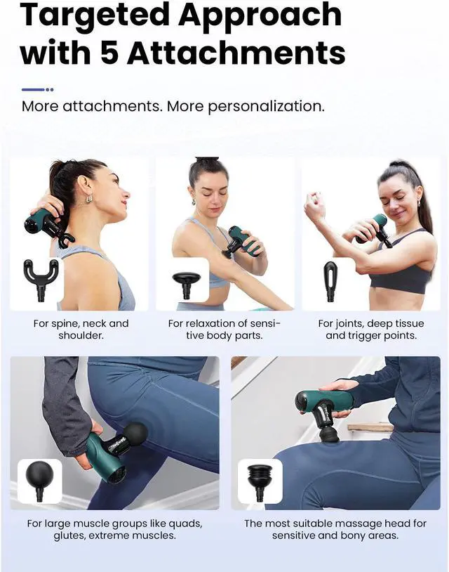 Alt view image 7 of 7 - BOB AND BRAD Q2 Mini Massage Gun,Pocket-Sized Green Muscle Massager with Ultra Small & Quiet Muscle Massage Gun with Carry Case,Pain Relief Quiet Electric Handheld Muscle Massager,FSA and HSA Eligible