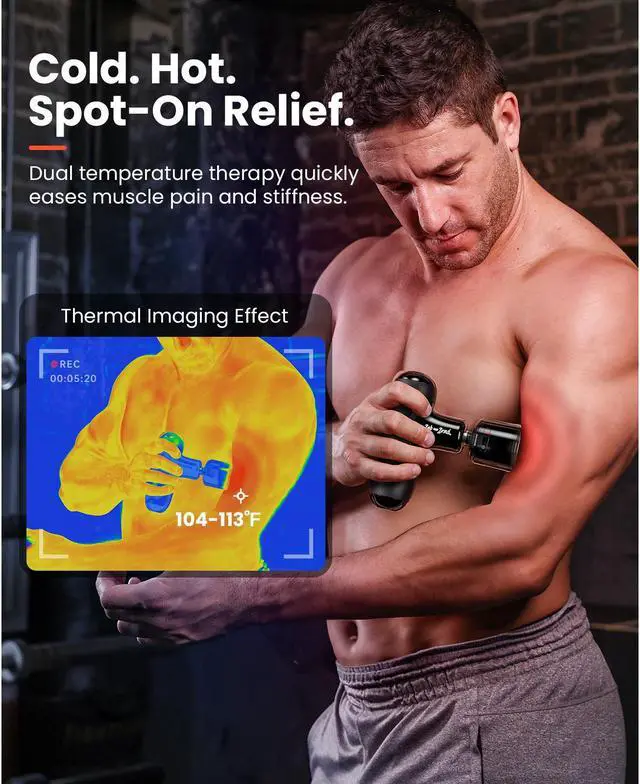 Alt view image 4 of 7 - BOB AND BRAD Q2 Pro Mini Massage Gun with Heat and Cold Head, Deep Tissue Percussion Massagers For Pain Relief, Quiet Electric Handheld Muscle Massager,Ultra Small&Quiet Massager, FSA and HSA Eligible