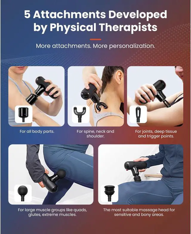 Alt view image 7 of 7 - BOB AND BRAD Q2 Pro Mini Massage Gun with Heat and Cold Head, Deep Tissue Percussion Massagers For Pain Relief, Quiet Electric Handheld Muscle Massager,Ultra Small&Quiet Massager, FSA and HSA Eligible