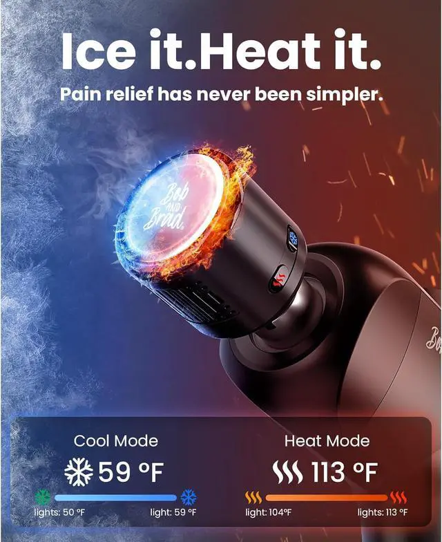 Alt view image 2 of 7 - BOB AND BRAD X6 Pro Max Massage Gun with Heat-Cold and Metal Head Therapy, Deep Tissue Percussion Massager Gun,Pain Relief,Quiet Electric Handheld Muscle Massager,FSA and HSA Eligible