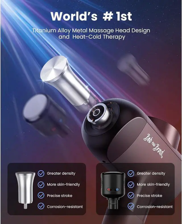 Alt view image 3 of 7 - BOB AND BRAD X6 Pro Max Massage Gun with Heat-Cold and Metal Head Therapy, Deep Tissue Percussion Massager Gun,Pain Relief,Quiet Electric Handheld Muscle Massager,FSA and HSA Eligible