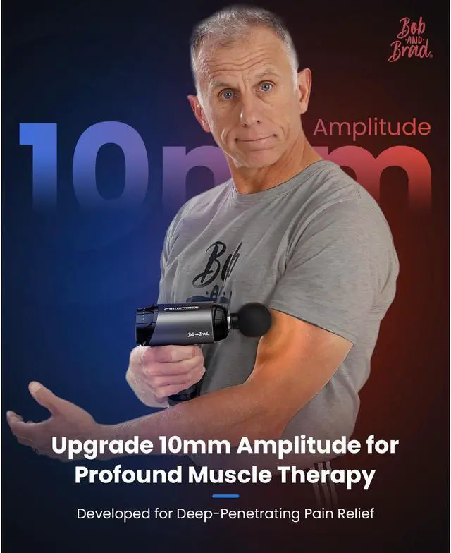 Alt view image 6 of 7 - BOB AND BRAD T2 Pro Massage Gun with Heat and Cold, for Professional Athletes Home Gym(LX), Deep Tissue Percussion Massager Gun,Pain Relief,Quiet Handheld Muscle Massager,FSA and HSA Eligible