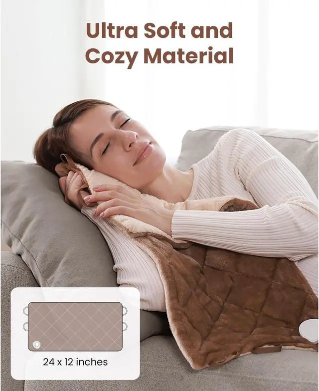 Alt view image 6 of 7 - BOB AND BRAD Weighted Heating Pad with Far Infrared Therapy for Back Pain & Cramps Relief, Adjustable Belt Included, Deeper Muscle Relief for Neck and Shoulders, Knee, Leg, FSA HSA Eligible,Nice Gift