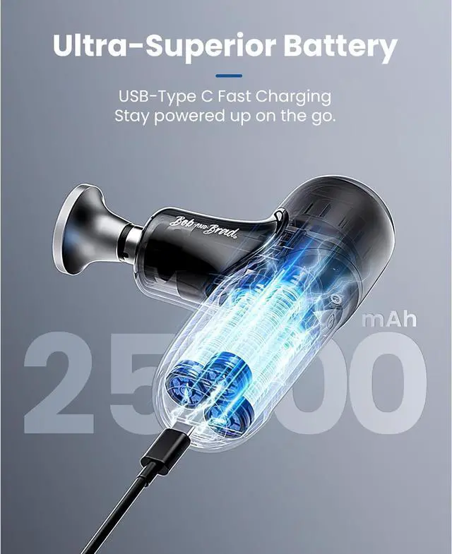 Alt view image 5 of 7 - BOB AND BRAD Q2 Max Mini Massage Gun with Metal Head, Deep Tissue Massagerfor Athletes, Pocket-Sized Professional Portable Percussion Muscle Massage Gun,Pain Relief&Quiet, FSA and HSA Eligible
