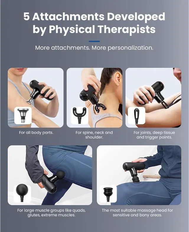 Alt view image 6 of 7 - BOB AND BRAD Q2 Max Mini Massage Gun with Metal Head, Deep Tissue Massagerfor Athletes, Pocket-Sized Professional Portable Percussion Muscle Massage Gun,Pain Relief&Quiet, FSA and HSA Eligible