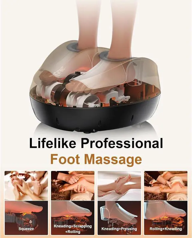 Alt view image 7 of 7 - BOB AND BRAD Foot Massager with Heat, Shiatsu Deep Kneading Foot Care, Deep Tissue Muscle Relaxation, Heated Electric Feet Massager Machine for Neuropathy, Christmas Gift for Men Women Mon Foot Care