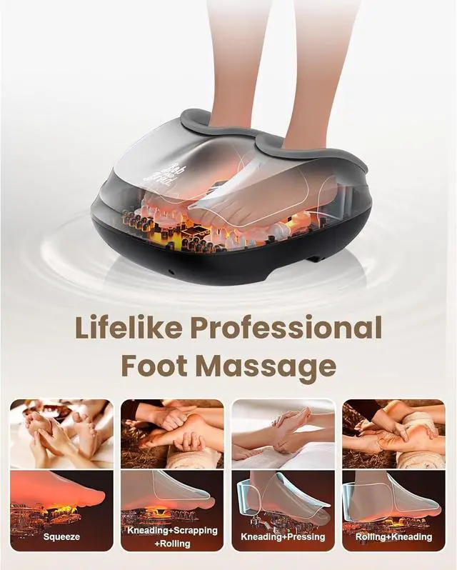 Alt view image 4 of 7 - BOB AND BRAD Lite Foot Massager with Heat and Remote,Shiatsu Deep Kneading,Deep Tissue Electric Feet Massager Machine for Plantar Fasciitis, Christmas Gifts for Women and Men, FSA HSA Eligible