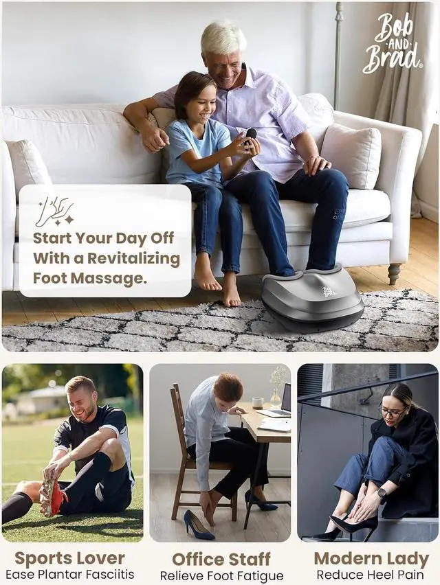 Alt view image 7 of 7 - BOB AND BRAD Lite Foot Massager with Heat and Remote,Shiatsu Deep Kneading,Deep Tissue Electric Feet Massager Machine for Plantar Fasciitis, Christmas Gifts for Women and Men, FSA HSA Eligible
