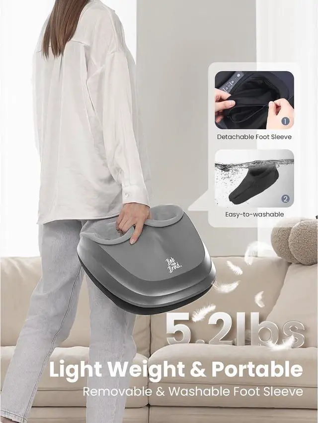 Alt view image 6 of 7 - BOB AND BRAD Lite Foot Massager with Heat and Remote,Shiatsu Deep Kneading,Deep Tissue Electric Feet Massager Machine for Plantar Fasciitis, Christmas Gifts for Women and Men, FSA HSA Eligible