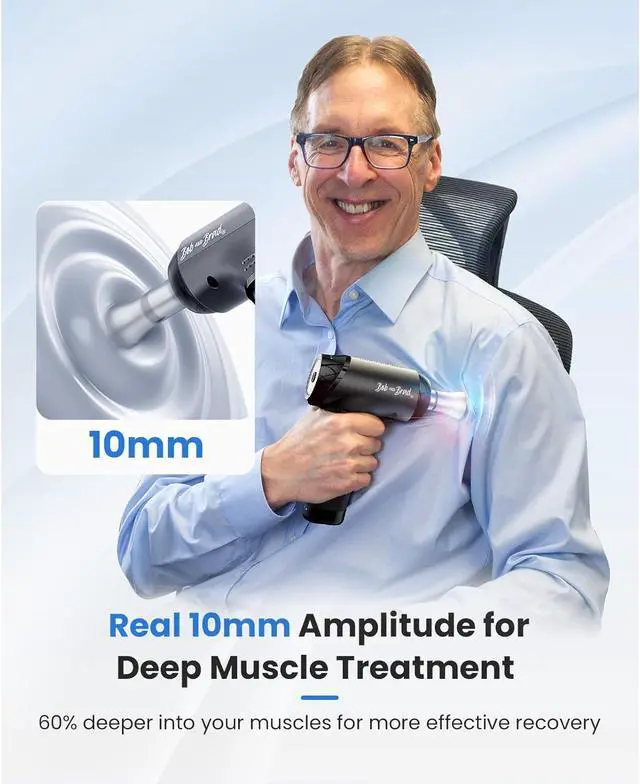 Alt view image 3 of 7 - BOB AND BRAD T2 Max Massage Gun with Metal Head,4000 mAh Battery Handheld Electric Massager, Professional Percussion Muscle Massage Gun Deep Tissue with 10MM Amplitude,Nice Gift, FSA and HSA Eligible