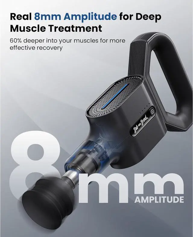 Alt view image 2 of 7 - BOB AND BRAD sWAVE Massage Gun with Belt,Handheld Electric Back Massager,Vibrating Deep Tissue Percussion Muscle Massager Gun for Professional Athletes with 8mm Amplitude,FSA & HSA Eligible,Nice Gift