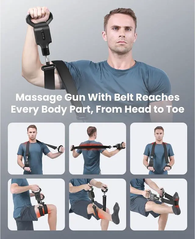 Alt view image 4 of 7 - BOB AND BRAD sWAVE Massage Gun with Belt,Handheld Electric Back Massager,Vibrating Deep Tissue Percussion Muscle Massager Gun for Professional Athletes with 8mm Amplitude,FSA & HSA Eligible,Nice Gift