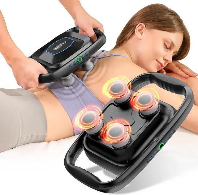Main image of BOB AND BRAD TheraPanel 4-Head Massage Gun,Deep Tissue with 4 Massage Intensity Pain Relief,Replaceable Massage Heads and Plate, Electric Massager Tool for Back, Shoulder Neck,Legs,FSA and HSA Eligibe