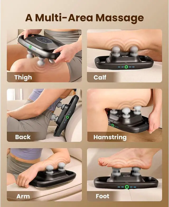 Alt view image 2 of 7 - BOB AND BRAD TheraPanel 4-Head Massage Gun,Deep Tissue with 4 Massage Intensity Pain Relief,Replaceable Massage Heads and Plate, Electric Massager Tool for Back, Shoulder Neck,Legs,FSA and HSA Eligibe