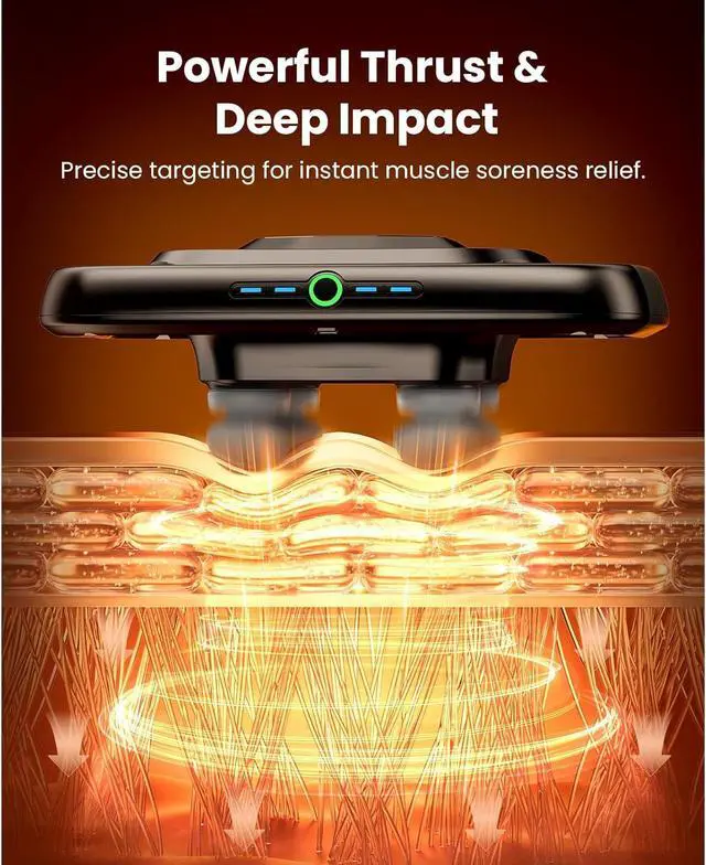 Alt view image 3 of 7 - BOB AND BRAD TheraPanel 4-Head Massage Gun,Deep Tissue with 4 Massage Intensity Pain Relief,Replaceable Massage Heads and Plate, Electric Massager Tool for Back, Shoulder Neck,Legs,FSA and HSA Eligibe