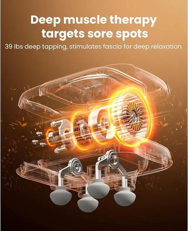 Alt view image 6 of 7 - BOB AND BRAD TheraPanel 4-Head Massage Gun,Deep Tissue with 4 Massage Intensity Pain Relief,Replaceable Massage Heads and Plate, Electric Massager Tool for Back, Shoulder Neck,Legs,FSA and HSA Eligibe