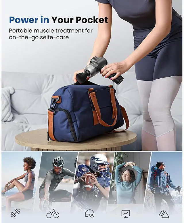 Alt view image 5 of 7 - Bob and Brad C2 Massage Gun,Deep Tissue Percussion Massage Gun for Home Gym Office Workout Recovery Pain Soreness Relief,Handheld Muscle Massager with 5 Speeds 5 Heads,FSA HSA Eligible,Gifts, Silver