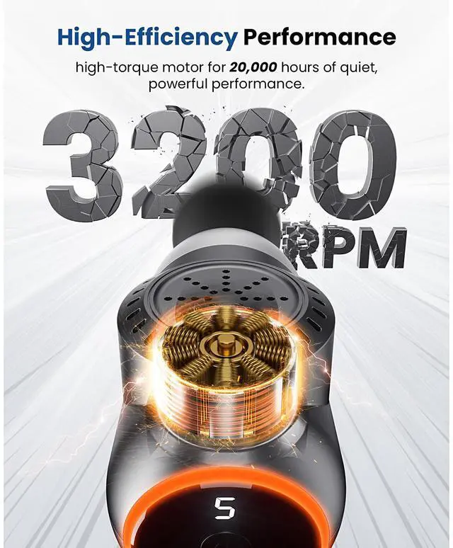 Alt view image 7 of 7 - Bob and Brad C2 Massage Gun,Deep Tissue Percussion Massage Gun for Home Gym Office Workout Recovery Pain Soreness Relief,Handheld Muscle Massager with 5 Speeds 5 Heads,FSA HSA Eligible,Gifts, Silver