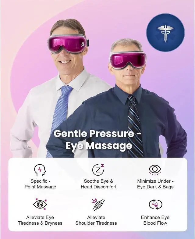 Alt view image 3 of 7 - BOB AND BRAD Eye Massager with Heat and Cooling Therapy, Comfort Music Eye Mask for Migraines, Eye Strain Dry Eye Relief, Heated Face Massager Pain Relief Improve Sleep, FSA HSA Eligible, Idea Gifts