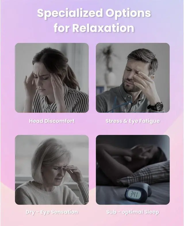 Alt view image 6 of 7 - BOB AND BRAD Eye Massager with Heat and Cooling Therapy, Comfort Music Eye Mask for Migraines, Eye Strain Dry Eye Relief, Heated Face Massager Pain Relief Improve Sleep, FSA HSA Eligible, Idea Gifts