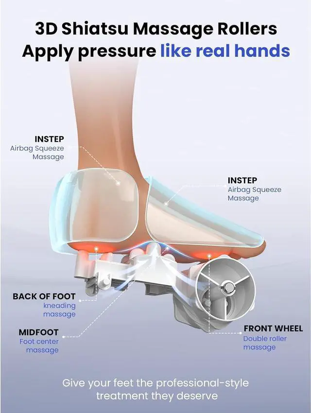 Alt view image 6 of 7 - BOB AND BRAD Foot Massager Machine with Heat and Remote,Electric Shiatsu Deep Kneading Removable Foot Massager with 4 Level, Relieve for Plantar Fasciitis Neuropathy Pain,FSA & HSA Eligible, Idea Gift