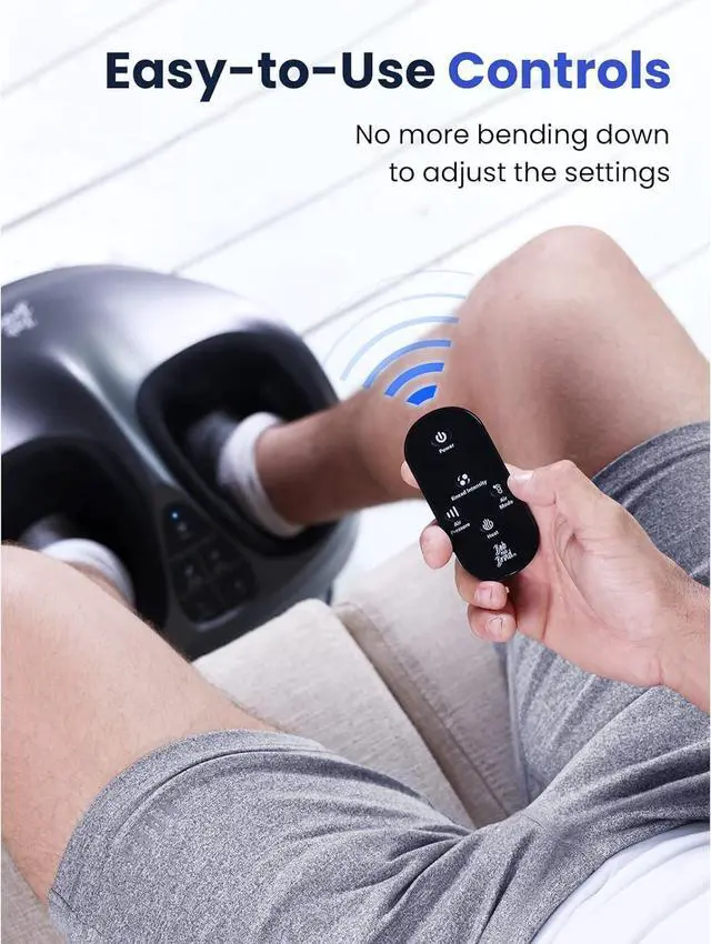 Alt view image 5 of 7 - BOB AND BRAD Foot Massager Machine with Heat and Remote,Electric Shiatsu Deep Kneading Removable Foot Massager with 4 Level, Relieve for Plantar Fasciitis Neuropathy Pain,FSA & HSA Eligible, Idea Gift