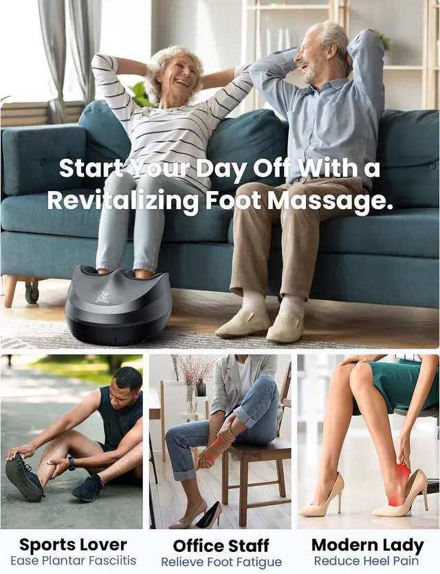 Alt view image 7 of 7 - BOB AND BRAD Foot Massager Machine with Heat and Remote,Electric Shiatsu Deep Kneading Removable Foot Massager with 4 Level, Relieve for Plantar Fasciitis Neuropathy Pain,FSA & HSA Eligible, Idea Gift