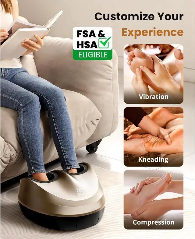 Alt view image 2 of 6 - BOB AND BRAD Foot Massager Machine with Heat and Remote Control,Electric Shiatsu Deep Kneading Foot Massager with 4 Level for Plantar Fasciitis, Muscle Relaxation Pain Relief Gifts,FSA & HSA Eligible