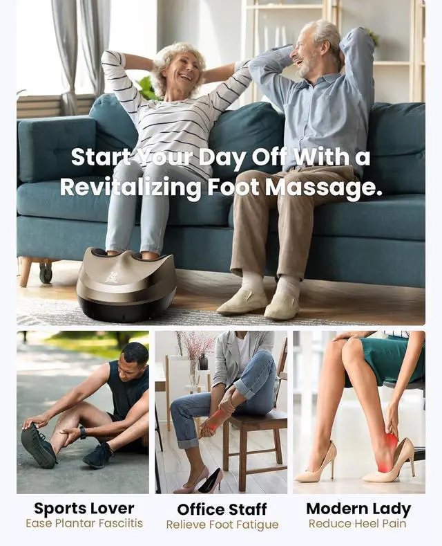 Alt view image 6 of 6 - BOB AND BRAD Foot Massager Machine with Heat and Remote Control,Electric Shiatsu Deep Kneading Foot Massager with 4 Level for Plantar Fasciitis, Muscle Relaxation Pain Relief Gifts,FSA & HSA Eligible