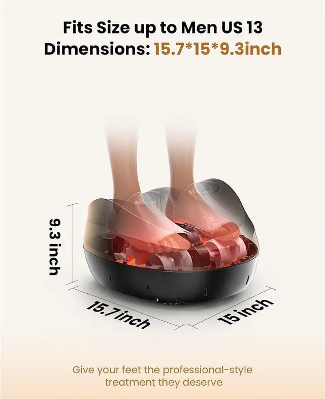 Alt view image 3 of 6 - BOB AND BRAD Foot Massager Machine with Heat and Remote Control,Electric Shiatsu Deep Kneading Foot Massager with 4 Level for Plantar Fasciitis, Muscle Relaxation Pain Relief Gifts,FSA & HSA Eligible