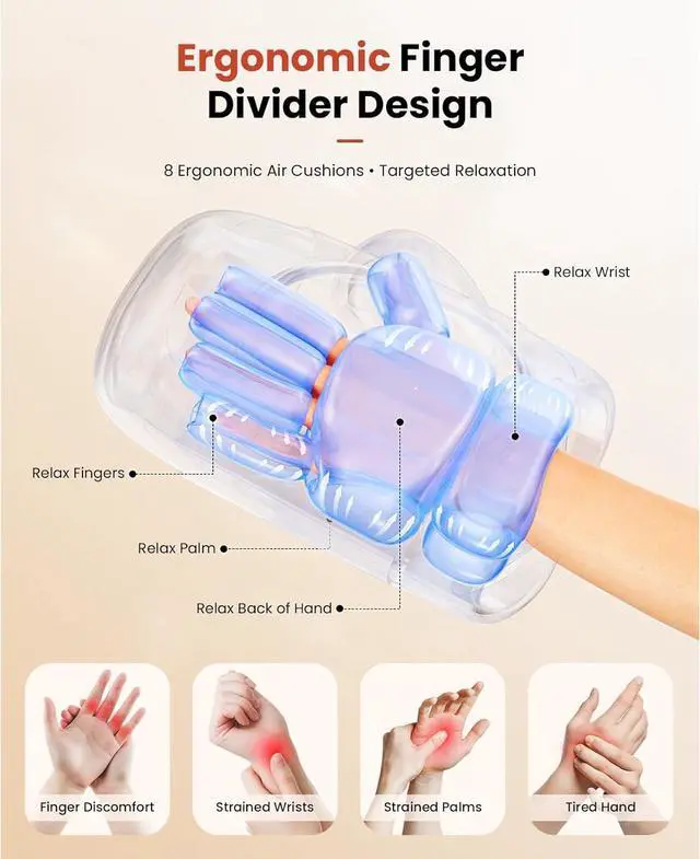 Alt view image 3 of 7 - Bob and Brad Cordless Hand Massager with Heat and Compression,Portable for Arthritis and Carpal Tunnel, Rechargeable Pain Relief Idea Gift, FSA HSA Eligible