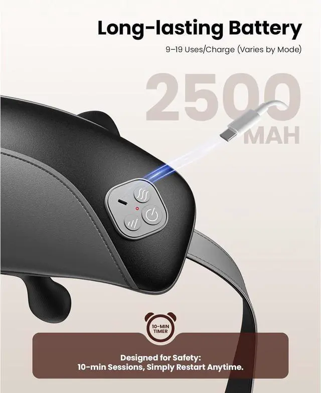 Alt view image 5 of 7 - Bob and Brad Shiatsu Neck Massager with 4D Kneading and Soothing Heat for Deep Tissue Pain Relief, Lightweight & Cordless Design, Dual-Zone Precision Heat, FSA HSA Eligible, Ideal Gift