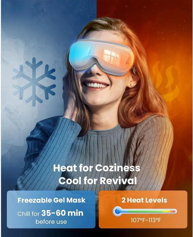 Alt view image 2 of 7 - Bob and Brad Eye Massager with Heat and Cooling, Heated Face Massager for Dry Eyes Strain Relief Improve Sleep,EyeOasis 3 Eye Mask for Migraines,FSA HSA Eligible,Idea Gift