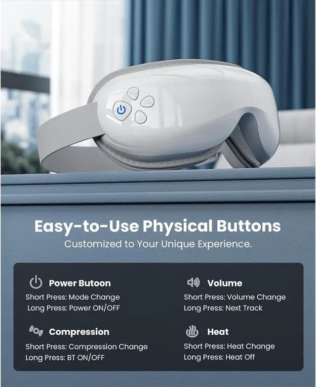 Alt view image 4 of 7 - Bob and Brad Eye Massager with Heat and Cooling, Heated Face Massager for Dry Eyes Strain Relief Improve Sleep,EyeOasis 3 Eye Mask for Migraines,FSA HSA Eligible,Idea Gift