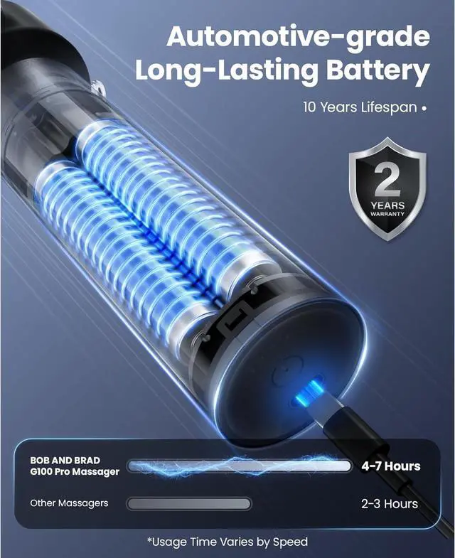 Alt view image 5 of 7 - Bob and Brad VibeFlow Vibration Therapy Massager 160Hz Portable Handheld Muscle Massage Gun with 40W Brushless Motor and Long-Lasting Battery for Deep Tissue Pain Relief - 4 Attachments 4 Speeds