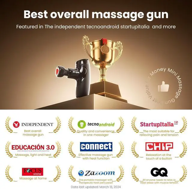 Alt view image 5 of 7 - Bob and Brad M7 Plus Mini Massage Gun with Heat - Pocket-Sized, Quiet Deep Tissue Muscle Massager with Advanced Heat & Blue Light Therapy, Ergonomic Handle, Fast Charging & Long Battery Life
