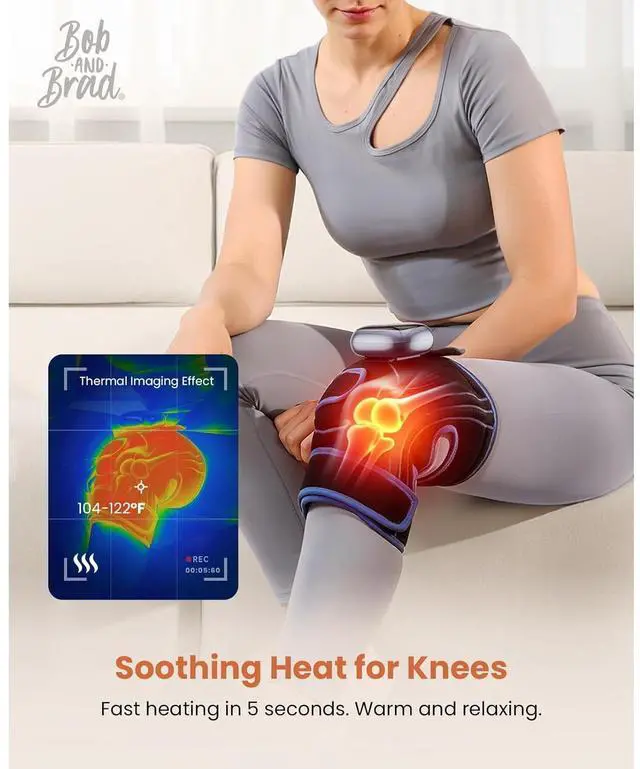 Alt view image 2 of 7 - Bob and Brad Knee Brace with Heat Therapy, Portable Cordless Electric Knee Elbow Comfort Support, Pain Relief Heating Pad with Far-Infrared, Idea Gift, FSA HSA Eligible