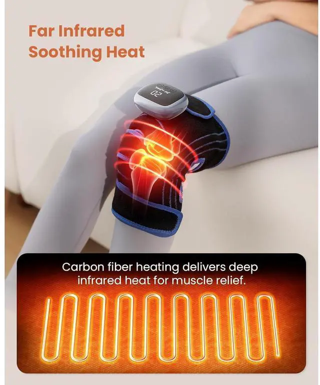 Alt view image 3 of 7 - Bob and Brad Knee Brace with Heat Therapy, Portable Cordless Electric Knee Elbow Comfort Support, Pain Relief Heating Pad with Far-Infrared, Idea Gift, FSA HSA Eligible