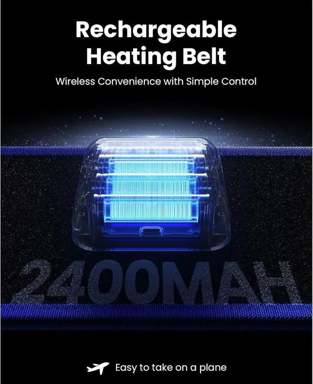 Alt view image 4 of 7 - Bob and Brad Cordless Vibration Heating Pad for Lower Back with Red Light Therapy,4-in-1 Wireless Heating Pad Massage Belt for Muscle Recovery Pain Relief, Light & Adjustable, Idea Gift for Family