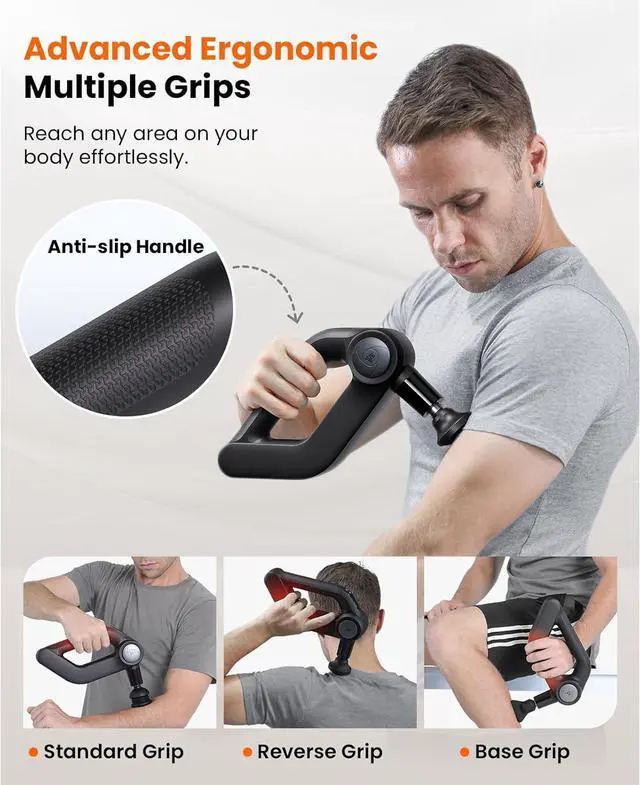 Alt view image 7 of 7 - Bob and Brad D5 Pro Plus Massage Gun with Heat Therapy, 13mm Amplitude 55lbs Stall Force Deep Tissue Back Massager for Pain Relief, Professional Percussion Muscle Massager with OLED Screen, Idea Gift