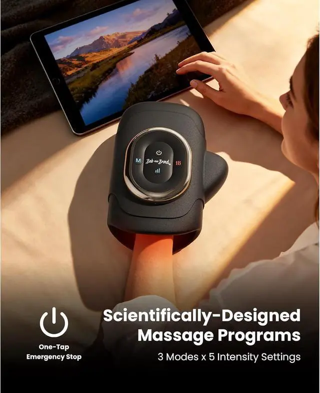 Alt view image 5 of 7 - Bob and Brad HandSpa Pro Hand Massager with Heat and Compression, Cordless Portable Hand Machine with 8-Zone Finger Division for Targeted Relief, Deep Tissue for Arthritis and Carpal Tunne Pain Relief